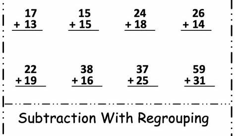 Adding And Subtracting With Regrouping Worksheets