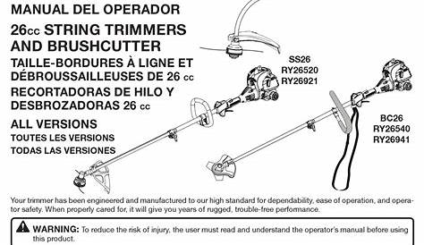 RYOBI CS26 BRUSH CUTTER OPERATOR'S MANUAL | ManualsLib