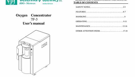 oxygen concentrator manuals online