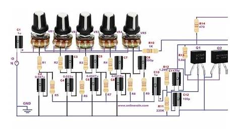 Equalizer circuit Diagram | 5 Band