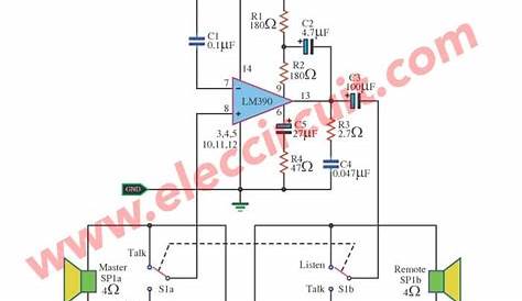 3 Intercom circuit using LM386 - OP-Amp ICs | ElecCircuit.com