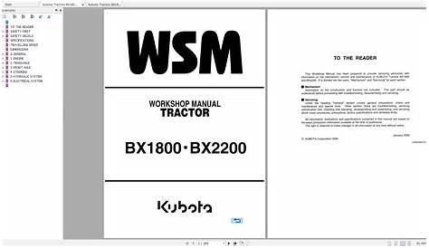 Kubota Tractors BX1800 BX2200 Workshop Manual EN+FR | Auto Repair Manual Forum - Heavy Equipment