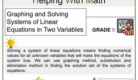 Graphing & Solving Systems of Linear Equations Worksheets