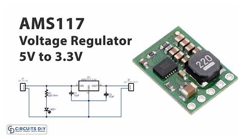 AMS117 Voltage Regulator Circuit 5V to 3.3V