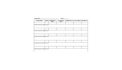 stock research worksheet