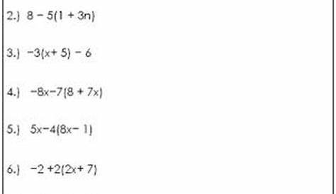 Algebra Simplifying Expressions Worksheet