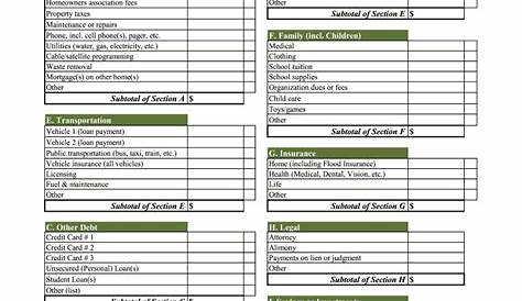 household budgeting worksheets