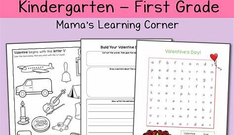 Valentine Worksheets for Kindergarten and First Grade - Mamas Learning