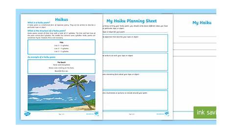 How to Write a Haiku Worksheet | Poetry | Primary Resources