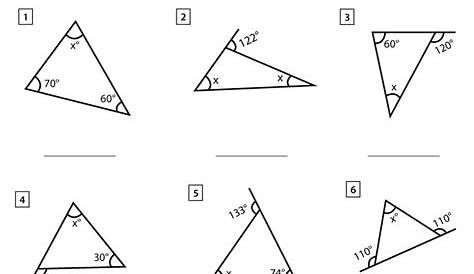 triangle interior angle worksheet answers