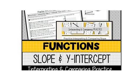 interpreting slope and y intercept worksheets