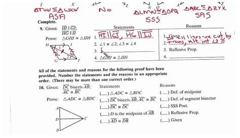 geometry proof practice worksheets with answers