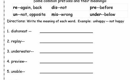 Prefix And Suffix Worksheets 5Th Grade — db-excel.com