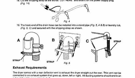Exhaust requirements, Dryer exhaust requirements, Warning | Whirlpool