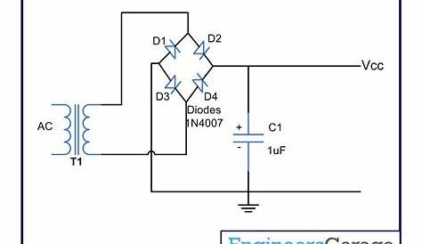Simple AC to DC converter using bridge rectifier