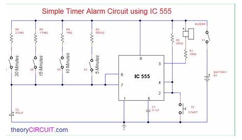 Simple Timer Alarm Circuit using IC 555