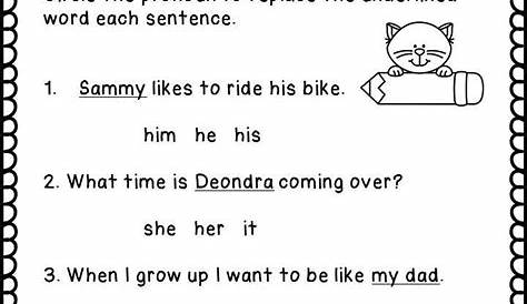 Pronouns worksheets for first and second grade! | Pronoun worksheets