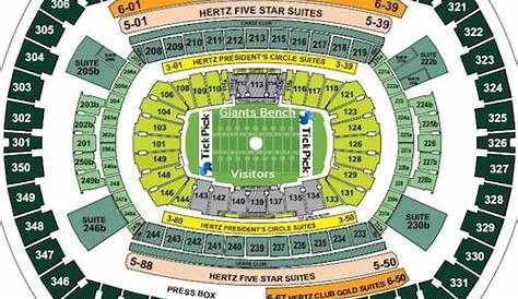 New York Giants & Jets Seating Chart | Metlife Stadium Seat Views