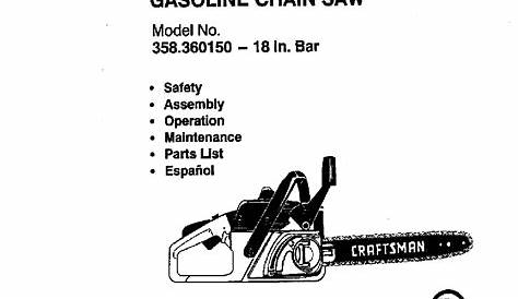 craftsman 358 chainsaw manual