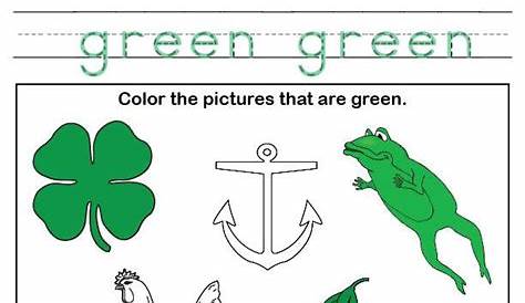 Color Green Worksheet – SupplyMe