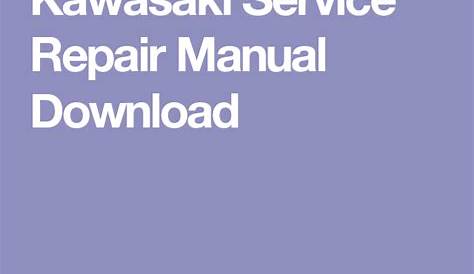 Free Kawasaki Service Manual Pdf