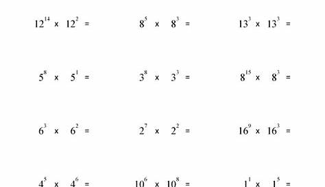 Mathworksheet4Kids Exponent Rules