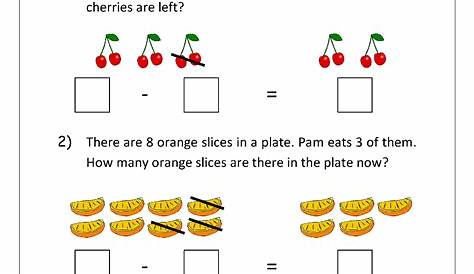 word problems kindergarten worksheets