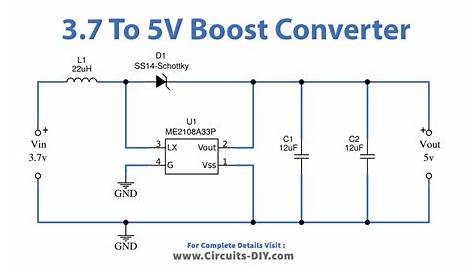 3.7V to 5V Boost Converter using ME2108 IC