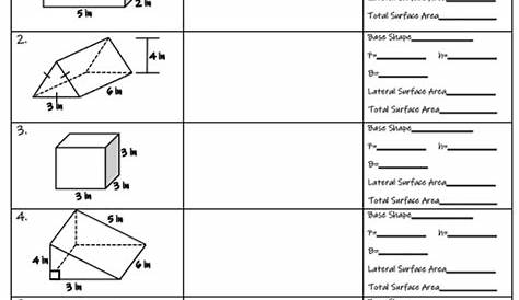 surface area rectangular prism worksheet