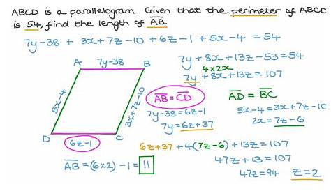 find area and perimeter of parallelogram
