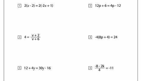 multi step algebraic equations worksheet