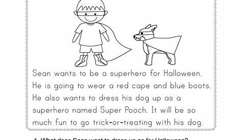 halloween reading comprehension worksheets