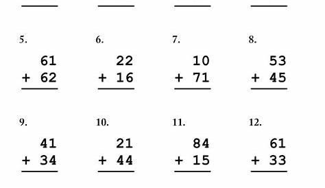 second grade double digit addition