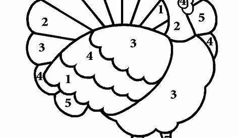 turkey color by number printable