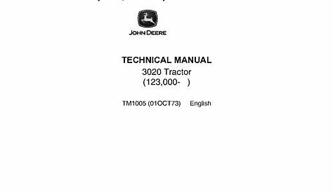 parts manual for john deere 3020