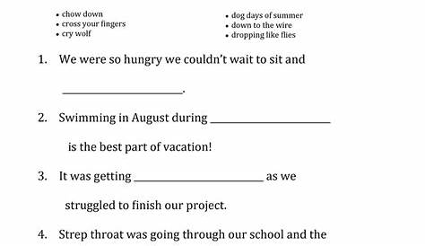 idioms in context worksheets