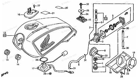 Honda Motorcycle 1984 OEM Parts Diagram for FUEL TANK | Partzilla.com