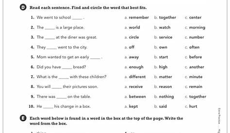High-Frequency Words Practice Lesson 22 | Printable Skills Sheets