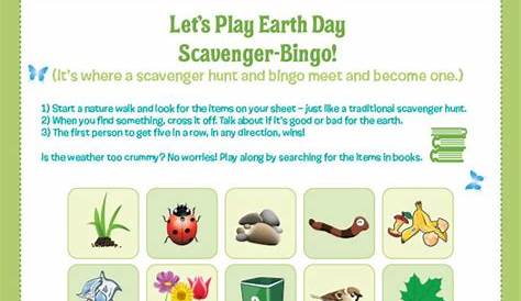 FREE PRINTABLE: Earth Day Scavenger Hunt Bingo