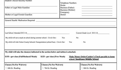 School Registration Forms Template - Card Template