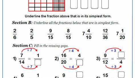 Simplifying Fractions Worksheets | Cazoomy
