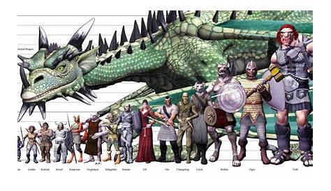 fantasy creature size chart - Google Search | Dungeons and dragons