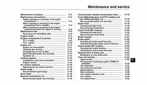 2015 Subaru Outback Maintenance and service PDF Manual (52 Pages)
