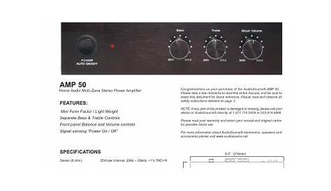 audiosource amp1200vs amplifier user manual