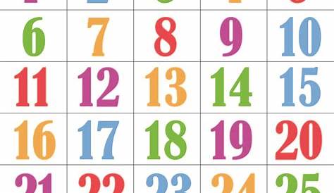 Colorful Numbers 1-30 Printable - Printable World Holiday