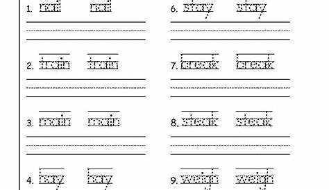 handwriting practice worksheet kindergarten