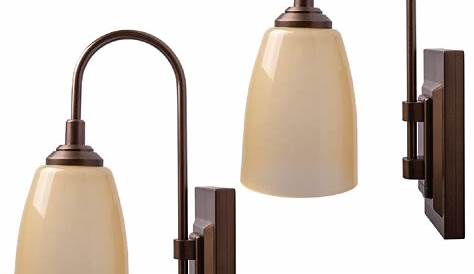 Westek Battery Operated Wall Sconces – 2 Pack, Bronze Finish – Easy