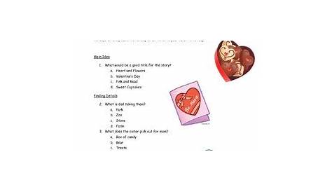 Kindergarten Reading Comprehension Passages - Valentine's 0BE