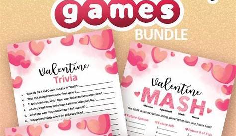 Valentines day games Printable valentines day party games | Etsy in