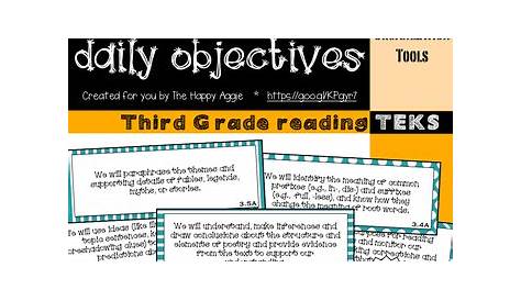reading objectives for 3rd grade
